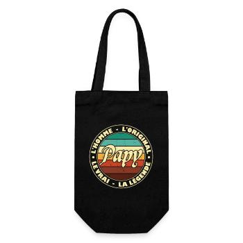 Papy homme original légende grand père cadeau - Sac à bouteille - noir - Devant