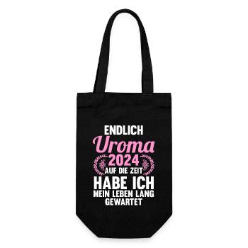 Urgroßmutter 2024 Uroma - Geschenkbeutel für Flaschen - Schwarz - Vorne