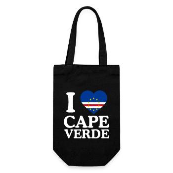 Kap Verde Flagge Cabo Verde Flagge - Geschenkbeutel für Flaschen - Schwarz - Vorne