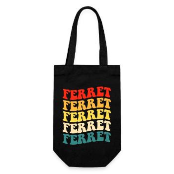 Frettchen - Geschenkbeutel für Flaschen - Schwarz - Vorne