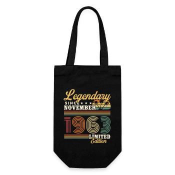 Legendär seit November 1963 Vintage Geschenk - Geschenkbeutel für Flaschen - Schwarz - Vorne