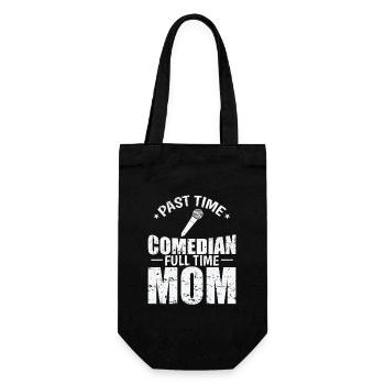 Past Time Comedian Full Time Mom Humor - Geschenkbeutel für Flaschen - Schwarz - Vorne