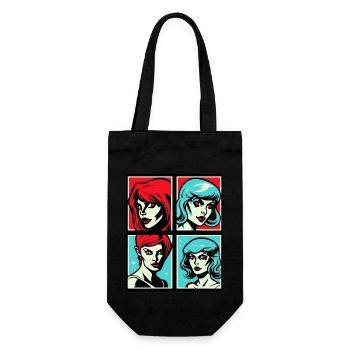 Is this pop art? The diversity of women - Gift Bag for Bottles - black - Front