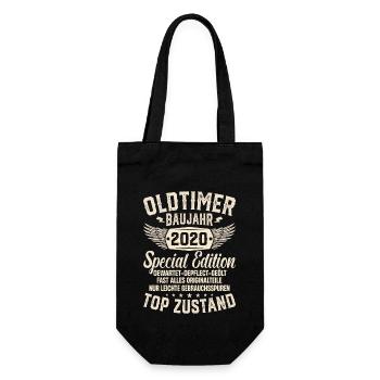 Vintage Oldtimer 2020 Geschenk - Geschenkbeutel für Flaschen - Schwarz - Vorne