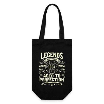 Vintage Birthday Gift 1934 89/90 Years - Gift Bag for Bottles - black - Front