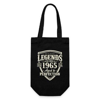 Vintage Legends Born in 1965 - Geschenkbeutel für Flaschen - Schwarz - Vorne