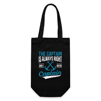 The captain is always right Funny boat sail - Gift Bag for Bottles - black - Front