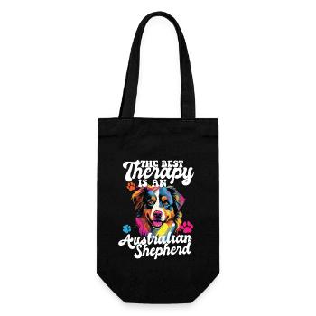 Australian Shepherd Pop Art & Dog Lover & Splash - Geschenkbeutel für Flaschen - Schwarz - Vorne