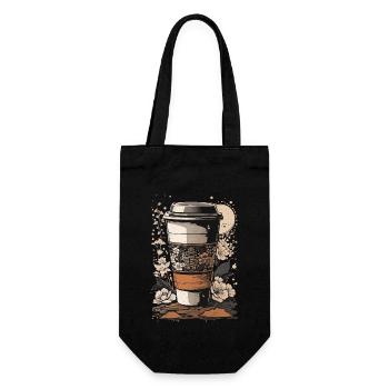 Ukiyo-E Kaffee Kunst Leidenschaft Kaffeeliebhaber - Geschenkbeutel für Flaschen - Schwarz - Vorne