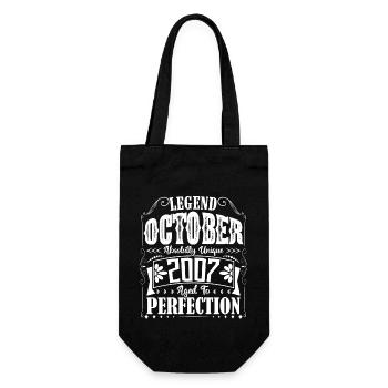 October 2007. October 2007 Birthday Gift. - Gift Bag for Bottles - black - Front