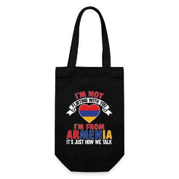 Armenische Flagge Armenien - Geschenkbeutel für Flaschen - Schwarz - Vorne