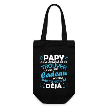 Papy on a essaye de te trouver le meilleur cadeau - Sac à bouteille - noir - Devant