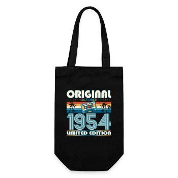 70th Birthday Retro Cassette Best of October 1954 - Gift Bag for Bottles - black - Front
