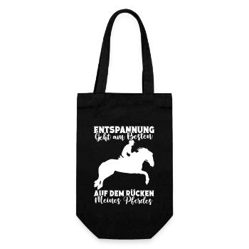 Pferde Reitsport Pferdebesitzer Pferdeliebhaber - Geschenkbeutel für Flaschen - Schwarz - Vorne