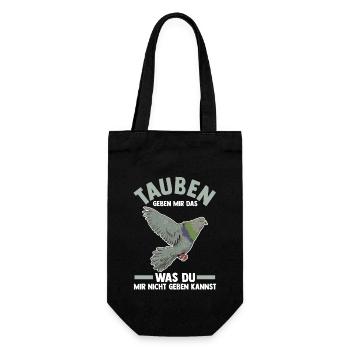 Taubenzüchter Brieftaube Tauben - Geschenkbeutel für Flaschen - Schwarz - Vorne
