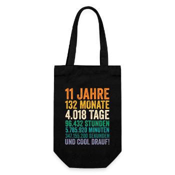 11 Jahre Elfter Geburtstag - Geschenkbeutel für Flaschen - Schwarz - Vorne