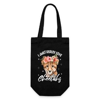 Frauen Gepard Leopard - Geschenkbeutel für Flaschen - Schwarz - Vorne