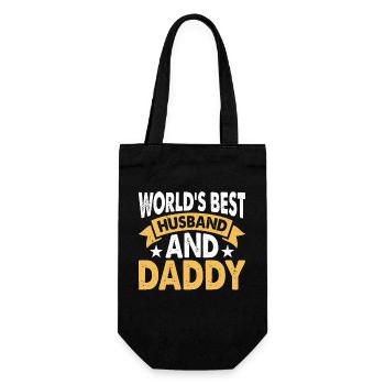 Bester Papa Ehemann - Geschenkbeutel für Flaschen - Schwarz - Vorne