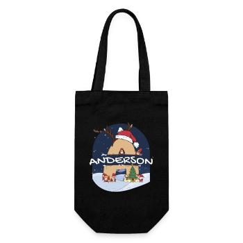 Awesome Anderson Name w Santa Hat dans le thème de Noël - Sac à bouteille - noir - Devant