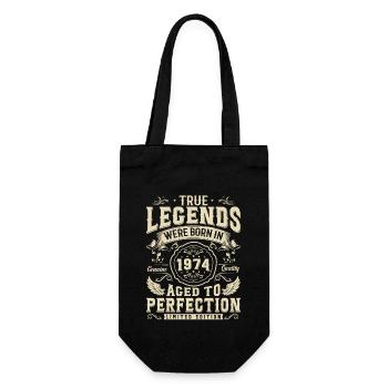 Legendary 1974 Birthday Present - Gift Bag for Bottles - black - Front