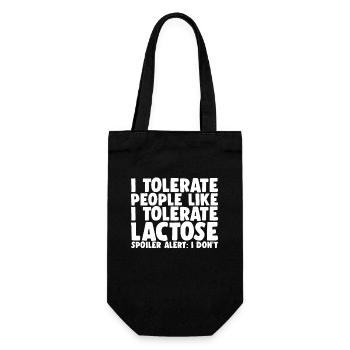 Funny Lactose Intolerant I Tolerate Funny Dairy - Gift Bag for Bottles - black - Front