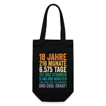 18 Jahre Volljährig Achtzehnter Geburtstag - Geschenkbeutel für Flaschen - Schwarz - Vorne