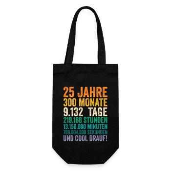25 Jahre Fünfundzwanzigster Geburtstag - Geschenkbeutel für Flaschen - Schwarz - Vorne