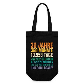 30 Jahre Dreißigster Geburtstag - Geschenkbeutel für Flaschen - Schwarz - Vorne