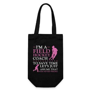 Field Hockey Coach I'm A Field - Geschenkbeutel für Flaschen - Schwarz - Vorne