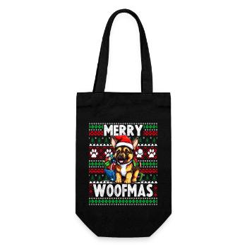 Deutscher Schäferhund Lustige Weihnachten - Hund Hässlich Swe - Geschenkbeutel für Flaschen - Schwarz - Vorne