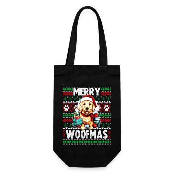 Passendes Pyjama-Oberteil für Familien - Christmas Golden Retr - Geschenkbeutel für Flaschen - Schwarz - Vorne