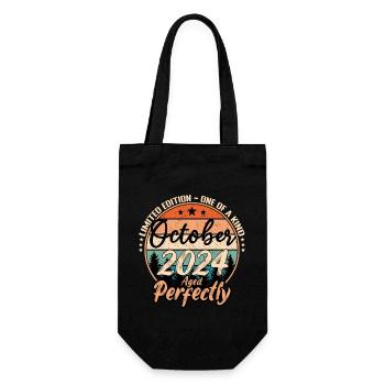October 2024 anniversary 2024 legends October - Gift Bag for Bottles - black - Front