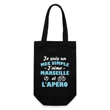 Je suis un mec simple j aime marseille et l apéro - Sac à bouteille - noir - Devant