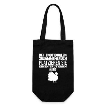 Truthuhn Truthahn - Geschenkbeutel für Flaschen - Schwarz - Vorne