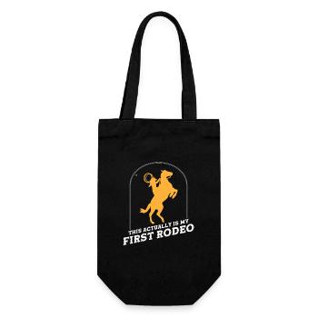 Das ist tatsächlich mein erstes Rodeo - Geschenkbeutel für Flaschen - Schwarz - Vorne