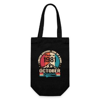 October 1981 Birthday Gift 1981 October - Gift Bag for Bottles - black - Front