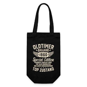 Vintage Geburtstagsgeschenk '60er Jahrgang - Geschenkbeutel für Flaschen - Schwarz - Vorne