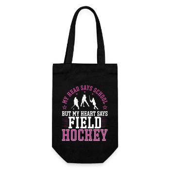 Field Hockey My Head Says School - Gift Bag for Bottles - black - Front