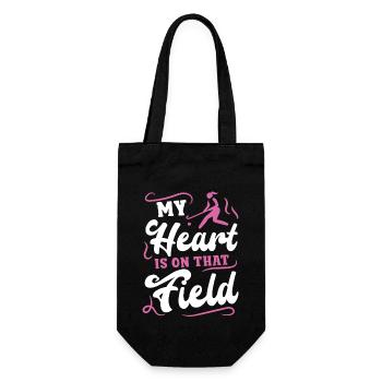 Field Hockey Mom My Heart Is On - Gift Bag for Bottles - black - Front