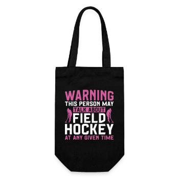 Field Hockey Warning This Person - Gift Bag for Bottles - black - Front