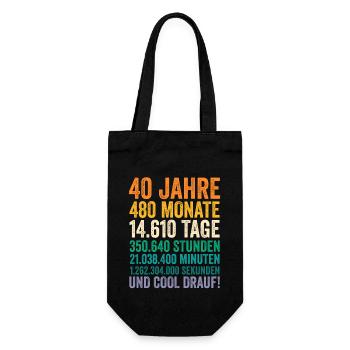 40 Jahre Vierzigster Geburtstag - Geschenkbeutel für Flaschen - Schwarz - Vorne