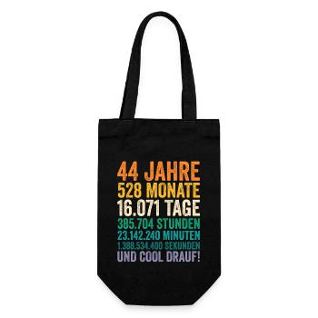 44 Jahre Vierundvierzigster Geburtstag - Geschenkbeutel für Flaschen - Schwarz - Vorne