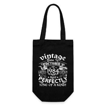 October 1984 | 1984 birthday born in October - Gift Bag for Bottles - black - Front