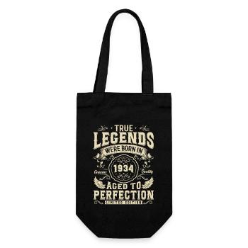Legendär: 1934 Geburtstags-Vintage - Geschenkbeutel für Flaschen - Schwarz - Vorne