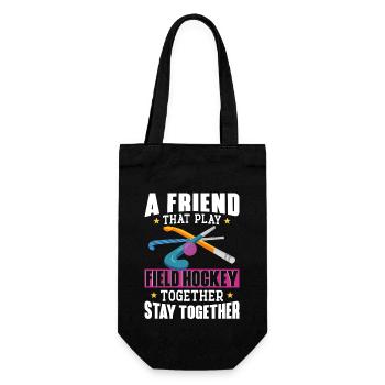 Field Hockey Friends Besties Buddy - Geschenkbeutel für Flaschen - Schwarz - Vorne