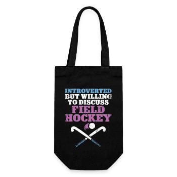 Field Hockey Introverted But - Geschenkbeutel für Flaschen - Schwarz - Vorne