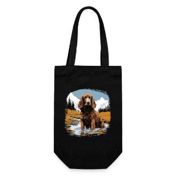 Hund American Water Spaniel - Geschenkbeutel für Flaschen - Schwarz - Vorne