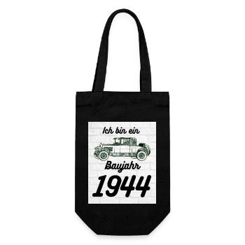 Oldtimer 1944 - Geschenkbeutel für Flaschen - Schwarz - Vorne