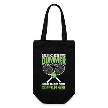 Tennis Sprüche Humor Tennisspieler - Geschenkbeutel für Flaschen - Schwarz - Vorne