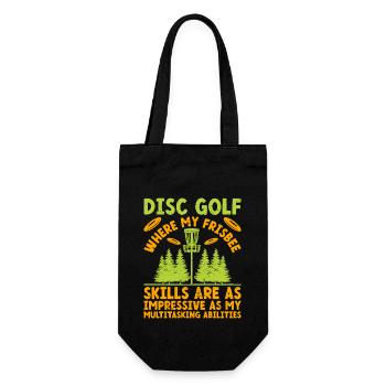 Disc Golf Player Disc Golfer Frisbee Player Par Pu - Geschenkbeutel für Flaschen - Schwarz - Vorne